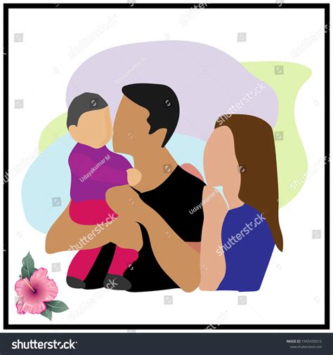 Father Son Mother Happy Family Picture Stock Vector (Royalty Free ...