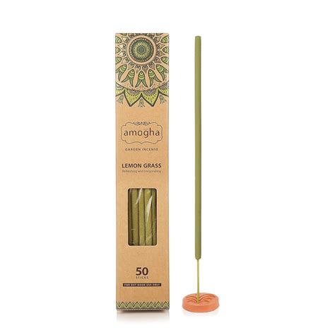 Amogha Lemongrass Incense Sticks with Terracotta Holder, 50 Sticks | 16 ...