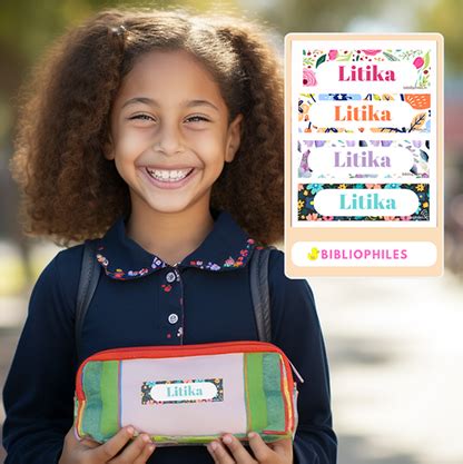 Flowers Waterproof Name Labels for Kids – Bibliophiles