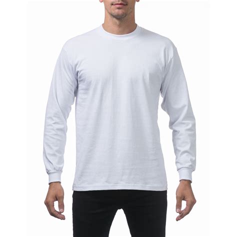 Pro Club Men's Heavyweight Cotton Long Sleeve Crew Neck T-Shirt ...
