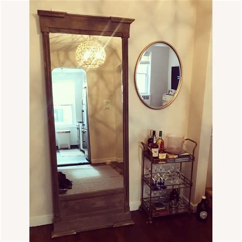 Restoration Hardware Wood Floor Mirror - AptDeco
