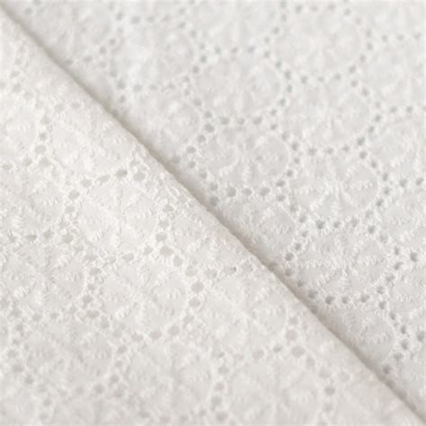 Tissu broderie anglaise | rond | blanc cassé - A&A Patrons