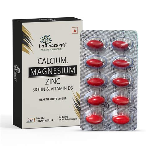 La Nature's Calcium Magnesium Zinc With Biotin & Vitamin D3 - Calcium ...