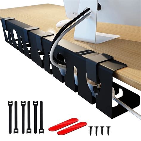 Under Desk Cable Management Tray 2 Pack - No Drill, Perfect Standing ...
