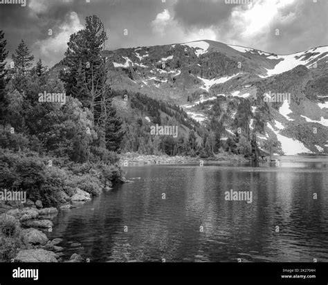 Black and white mountain lake Black and White Stock Photos & Images - Alamy