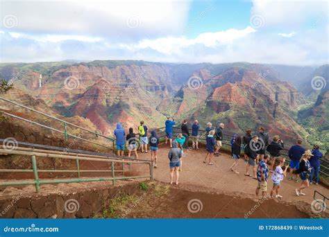 Waimea Canyon Lookout on Kauai. Editorial Stock Image - Image of ...
