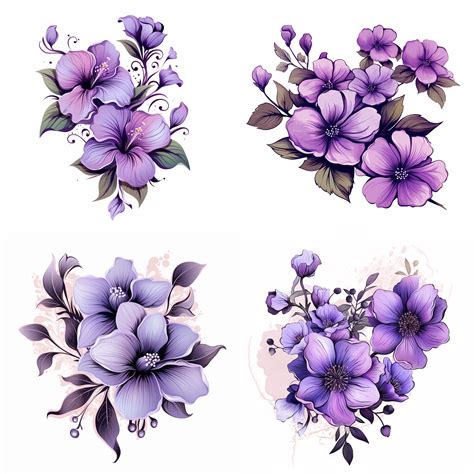 Violet Flower Tattoo - The Bridge Tattoo Designs