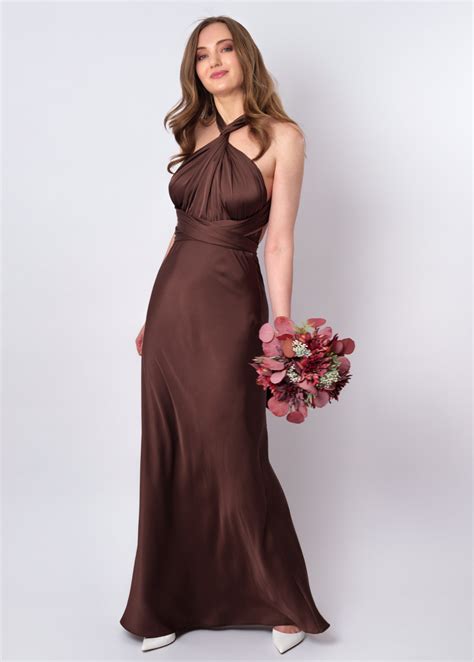 Infinity dress, chocolate brown silk dress, bridesmaid dress, silk ...