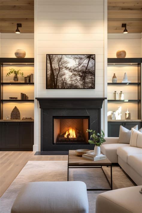 40+ Elegant Shiplap Fireplace Designs for Classic Homes | Fireplace ...