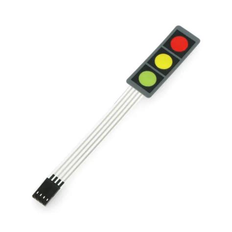 3 Key 3×1 Matrix Membrane Switch Keypad Red/Yellow/Green