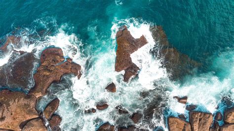 Download wallpaper 1920x1080 rocks, aerial view, sea, coast full hd ...