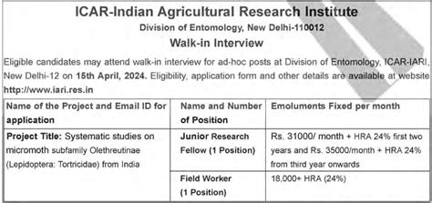 IARI Recruitment 2024 Apply for 38 Research Vacancies