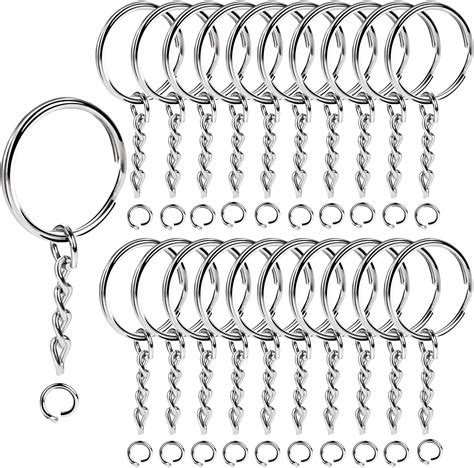 Amazon.com: Teenitor 20PCS Key Chain Rings Key Chain Rings 1 Inch Key ...