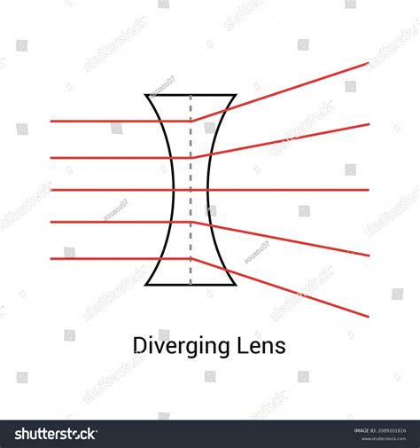 Diverging Lenses Ray Diagrams Vector Illustration: vetor stock (livre ...
