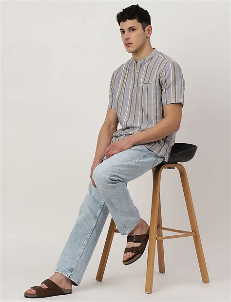 Buy Linen Mix Mandarin Collar Short Kurta at Marks & Spencer