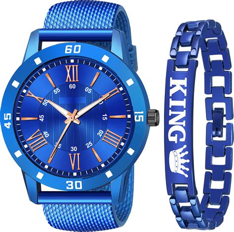 Buy DREAM VILLA Analog Rubbrs Strap and King Bracelet Combo Watch for ...