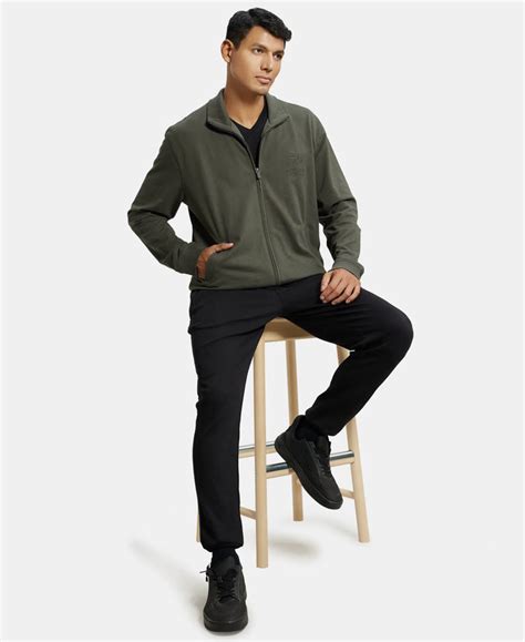 Buy Super Combed Cotton French Terry Jacket with Ribbed Cuffs - Deep ...