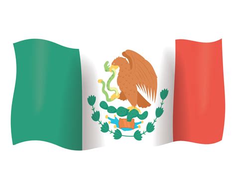 mexican flag waving 10853414 Vector Art at Vecteezy