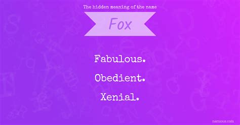 The hidden meaning of the name Fox | Namious