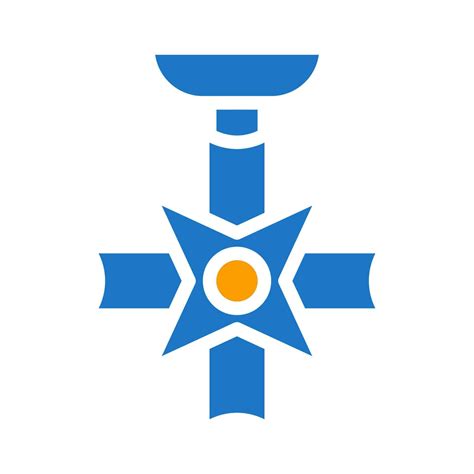 medal icon solid blue orange blue colour military symbol perfect ...