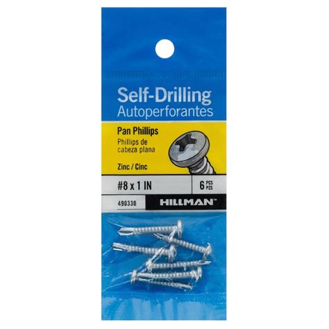 Hillman 8 x 1-in Phillips-Drive Self-drilling Sheet Metal Screws (6 ...