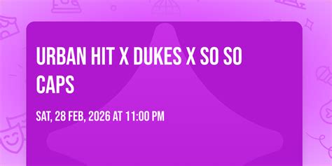 Urban Hit x Dukes x So So Caps , Duke's Club Lille, 28 February 2026 ...