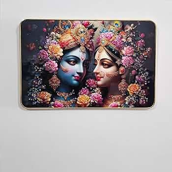 Livin'luxe paintings Radha krishna religious modern art Premium Sparkle ...