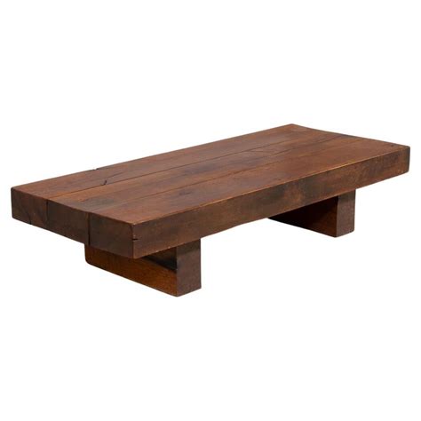 70s massive oak brutalist coffee table For Sale at 1stDibs