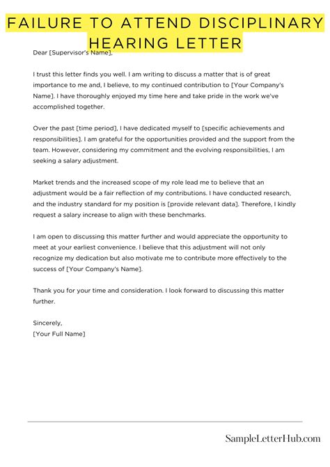 Failure To Attend Disciplinary Hearing Letter (5 Samples)