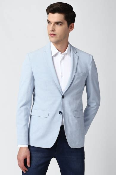 Buy Men Blue Check Casual Blazer Online - 609492 | Peter England