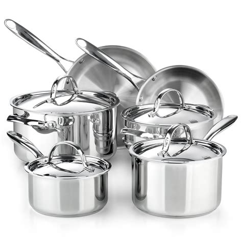 Cooks Standard Classic Stainless Steel Cookware Set 10-Pieces, 18/10 ...