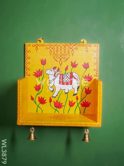 Wooden Handpainted Diya Stand with Pichwai Painting - Set of 2 - WL387 ...