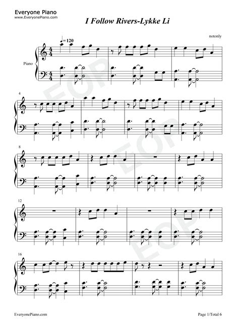 Partition piano i follow rivers