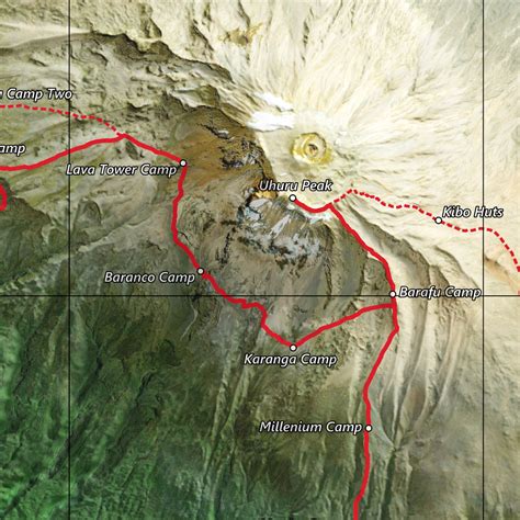 Mount Kilimanjaro Hike Map – Visual Wall Maps Studio