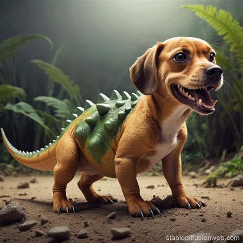 A Dog on a Dinosaur Image | Stable Diffusion Online