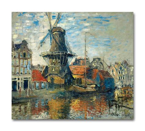 Tamatina Claud Monet Art Canvas Painting|The Windmill Amsterdam-1871 ...