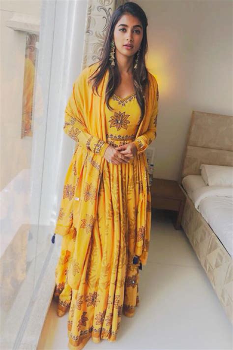Pooja Hedge in our Printed Anarkali Set – Sukriti and Aakriti