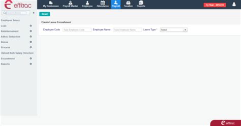 Create Leave Encashment in Payroll Software | User Manual - effitrac