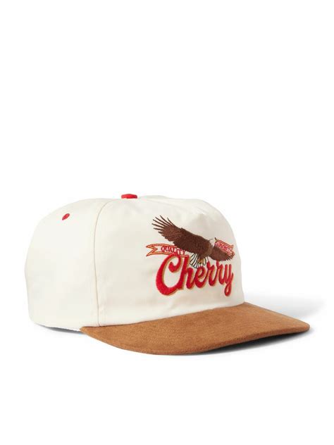 Cherry Los Angeles - Logo-Embroidered Cotton-Twill and Suede Baseball ...