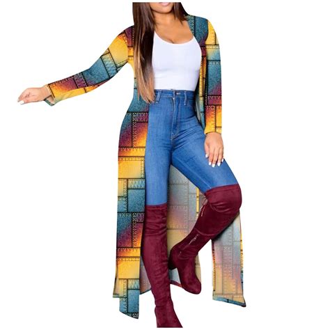 Fanxing Women Floor Length Open Front Drape Cardigan Lightweight Long ...