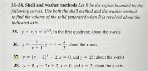 Image result for Washer and Shell Method Formulas
