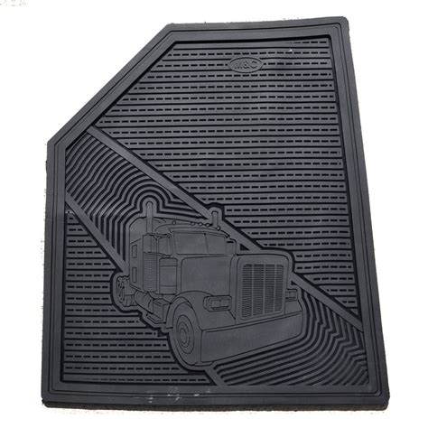 Peterbilt 379 2006+ solid black rubber floor mats - PAIR – Empire Chrome