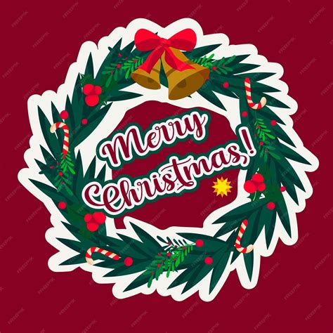 Premium Vector | Christmas wreath card design celebrate holliday