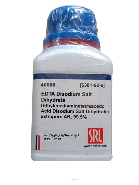 SRL EDTA Disodium Salt Dihydrate 100gm AR Grdae, 99.5%, CAS 6381-92-6 ...