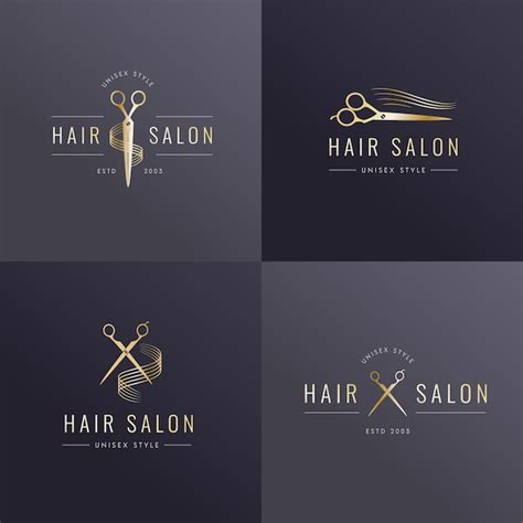 Luxury hair salon logo collection | Free Vector