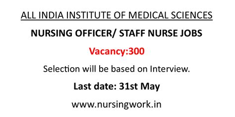 AIIMS 300 Nurses Recruitment 2021
