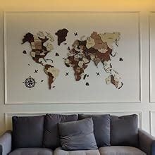 Woodwork 3D Wooden World Map, 3XL 10 x 6 feet (305 x 183 cm) : Amazon ...