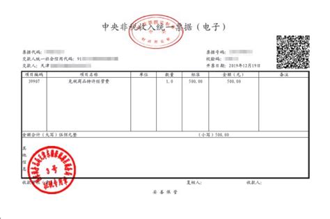 天津市电子税务局中央非税收入统一票据开具流程说明