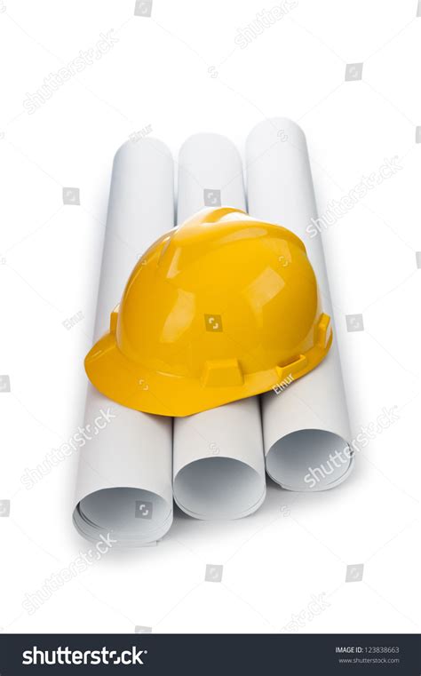 Drawings Hard Hat Isolated On White Stock Photo 123838663 | Shutterstock