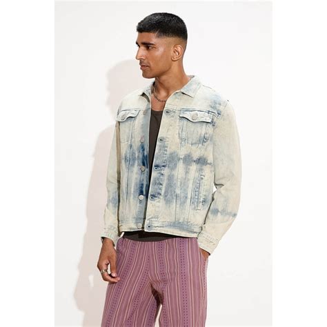 Buy FREAKINS Blue Tie and Dye Denim Jacket Online